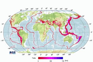 Topographische Weltkarte